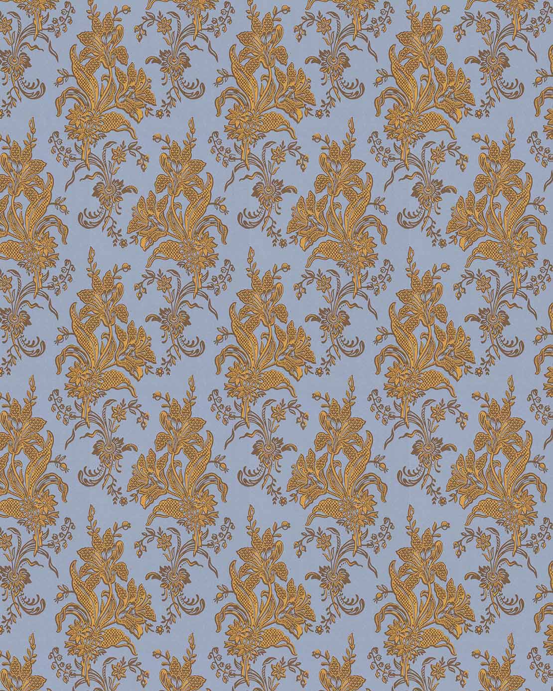 Wallpaper - Liljor blue/yellow image