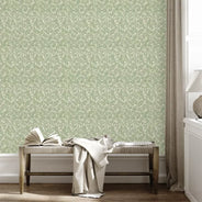 Lim & Handtryck Tapet - Bladmönster kvist/grön thumbnail image