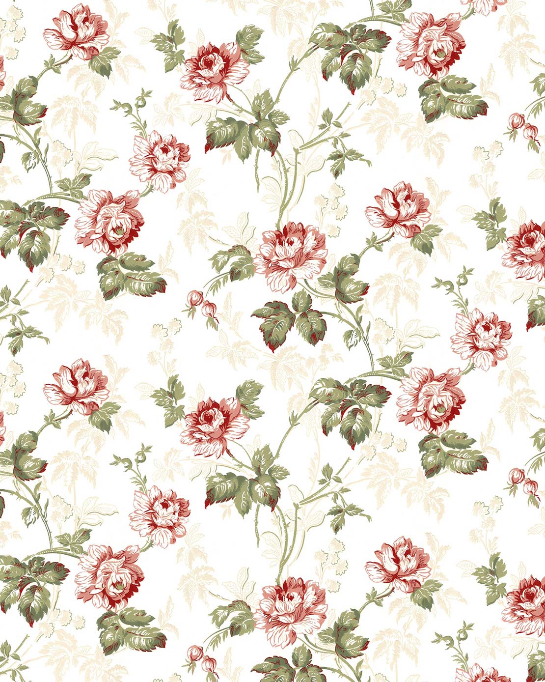 Lim & Handtryck Tapet - Belle epoque vit/röd image