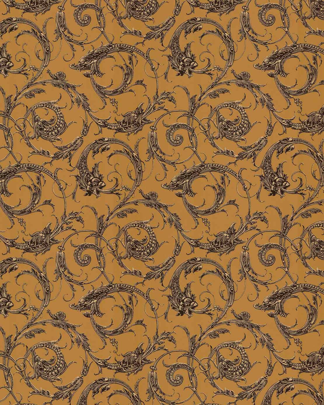 Wallpaper - Dragons ocher/brown/gold image