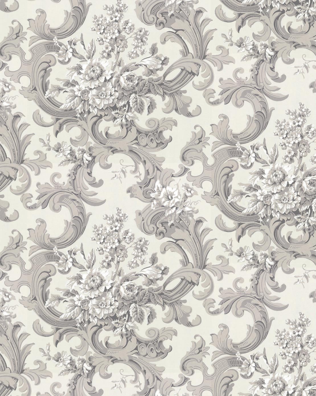 Wallpaper - French bouquet white/gray image