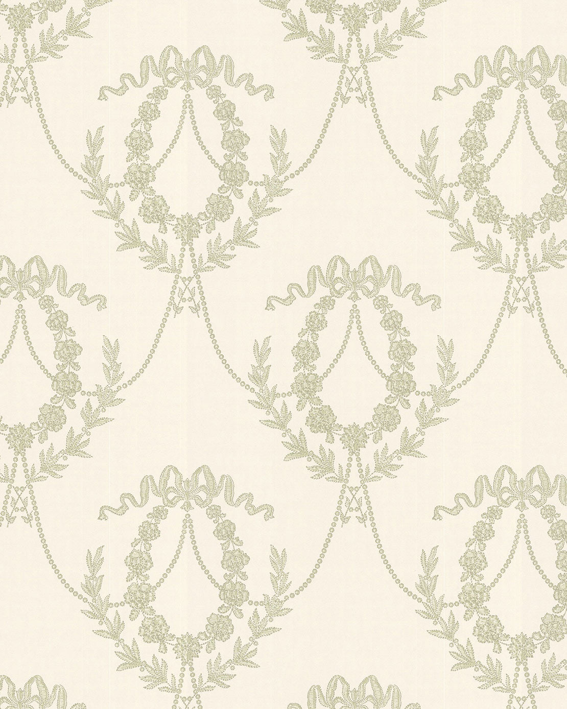 Lim & Handtryck Tapet - Hovkonditoriet vit/ljusgrön image