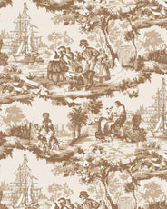 Lim & Handtryck Tapet - Skeppsmotiv brun thumbnail image