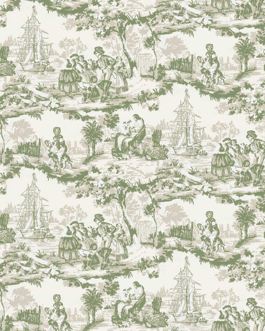 Wallpaper - Skeppsmotiv grön image