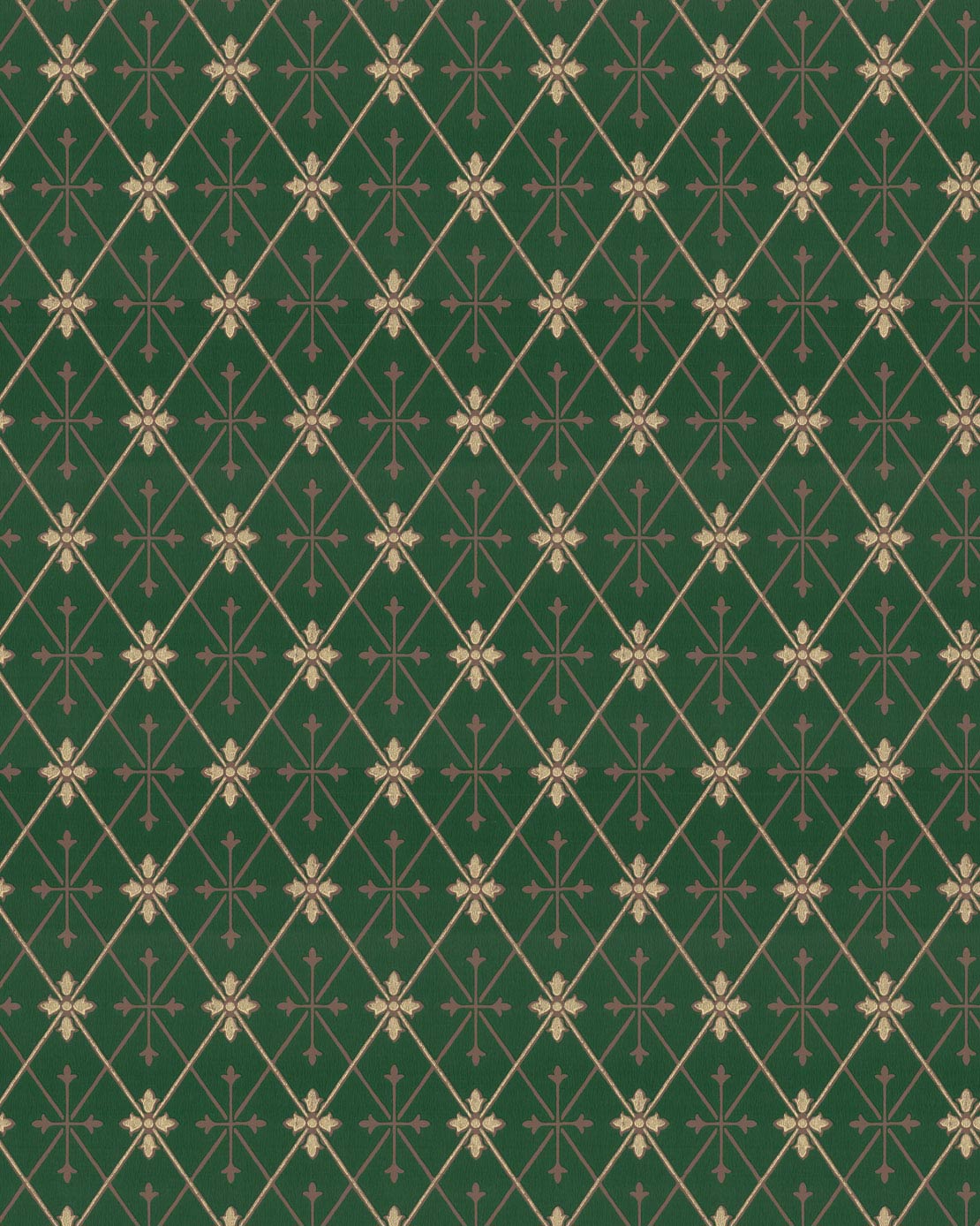 Wallpaper - Skogshyddan dark green/gold image