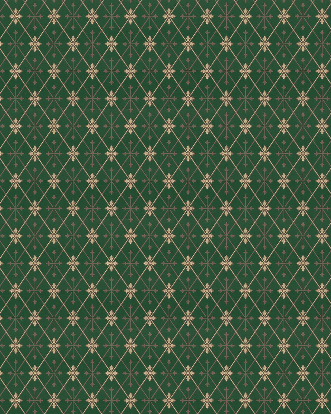 Wallpaper - Skogshyddan dark green/gold image