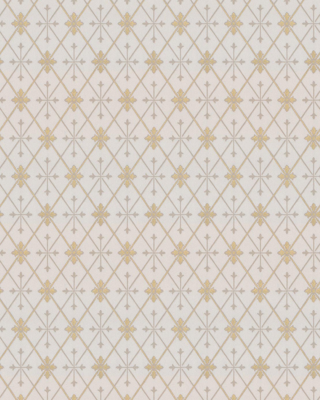 Lim & Handtryck Tapet - Skogshyddan beige/guld image