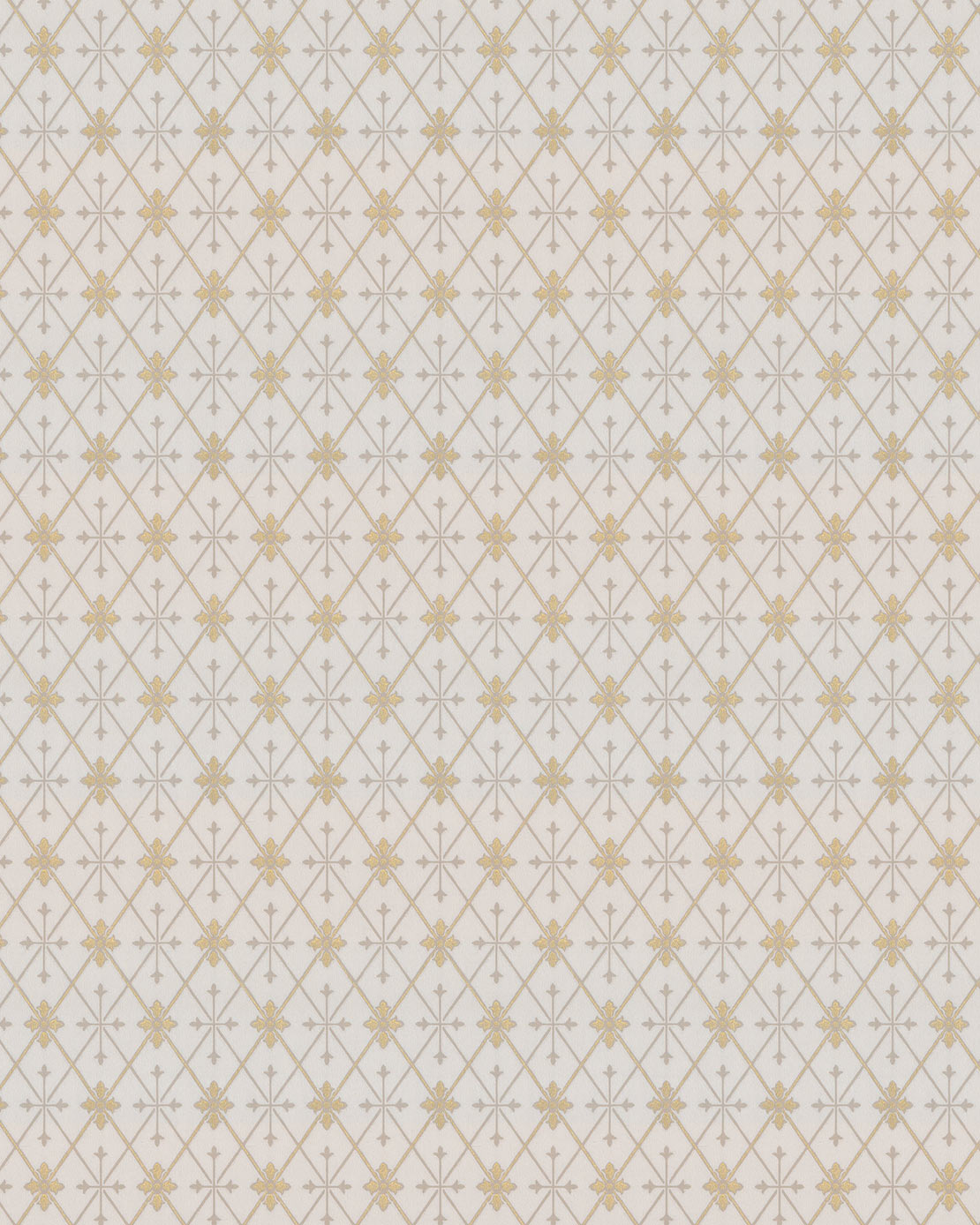 Lim & Handtryck Tapet - Skogshyddan beige/guld image