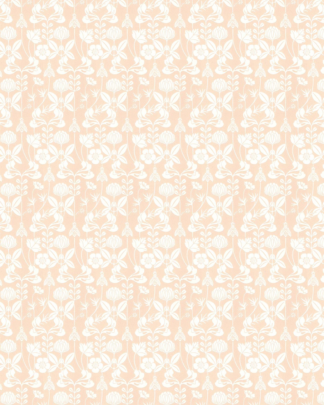 Lim & Handtryck Tapet - Solsidan rosa/vit image