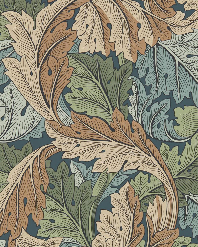 William Morris & Co. Tapet - Acanthus Slate Blue/Thyme image