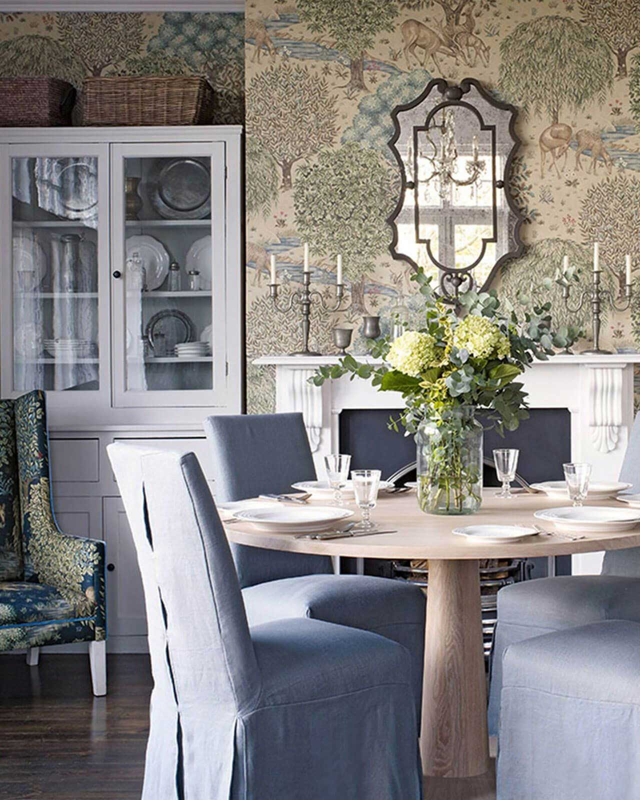 William Morris & Co. Tapet - The Brook Linen Green image