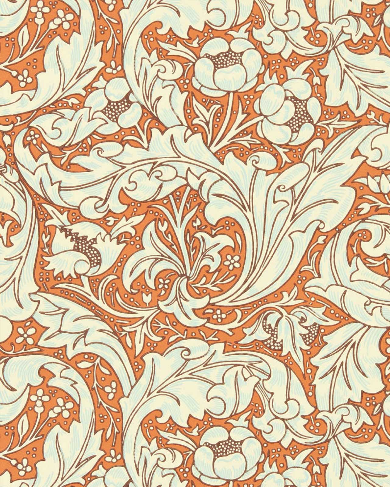 William Morris & Co. Wallpaper - Bachelor´s Button Burnt Orange/Sky image