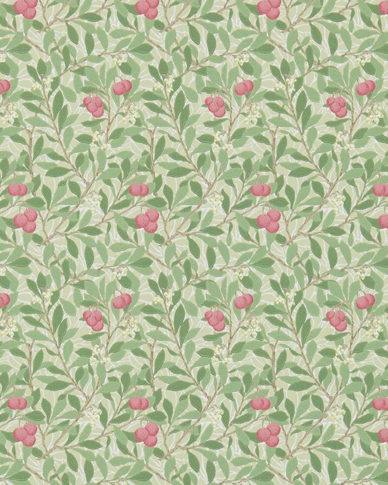William Morris & Co. Wallpaper - Arbutus Olive/Pink image