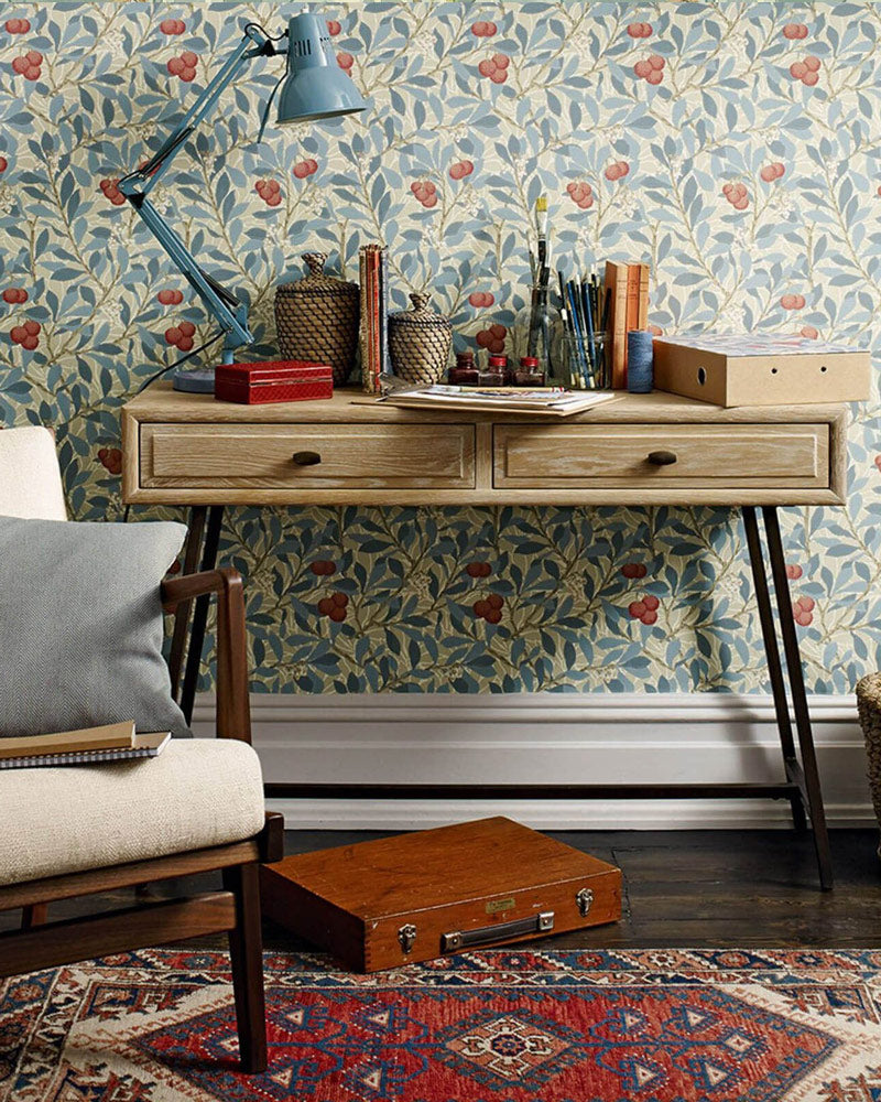William Morris & Co. Wallpaper - Arbutus Woad/Russet image