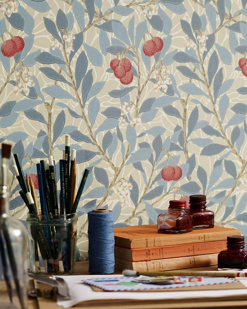 William Morris & Co. Wallpaper - Arbutus Blue/Pink image