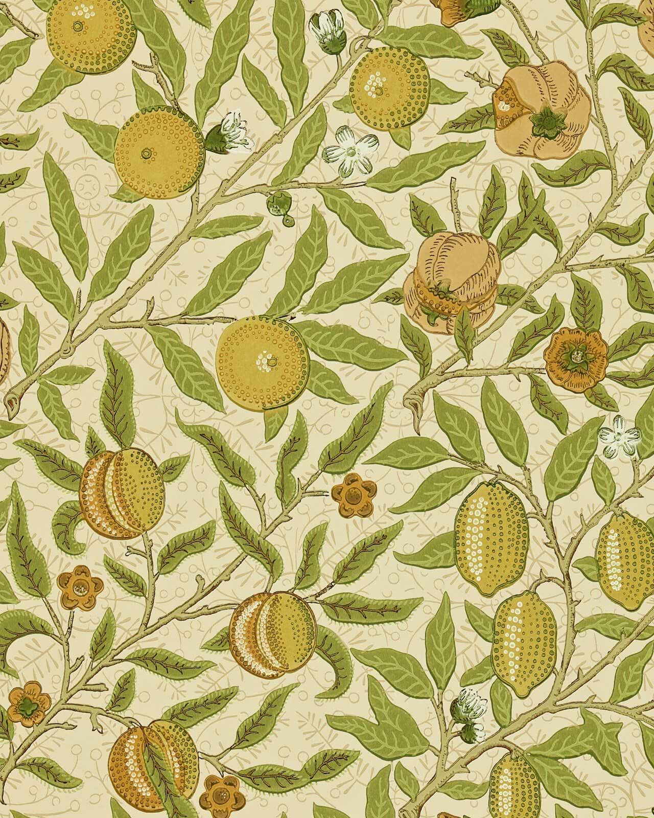 William Morris & Co. Wallpaper - Fruit Lime Green/Tan image