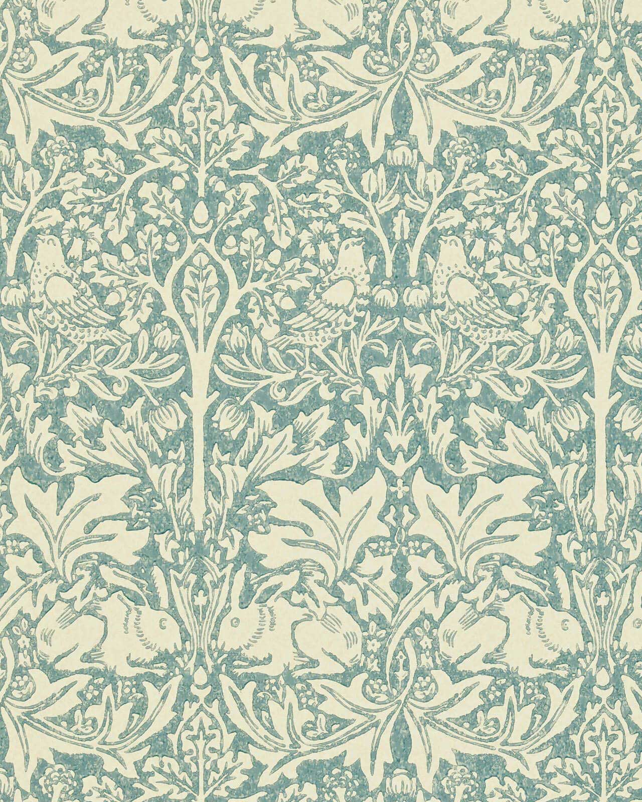 William Morris & Co. Tapet - Brer Rabbit Slate/Vellum image