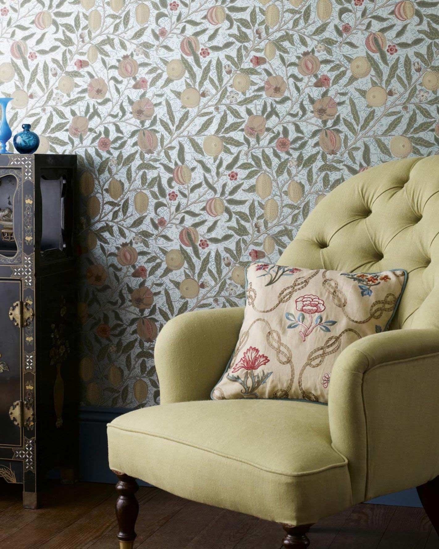 William Morris & Co. Wallpaper - Fruit Beige/Gold/Coral image