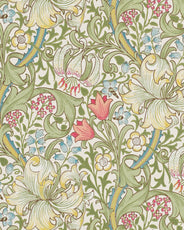William Morris & Co. Tapet - Golden Lily Green/Red thumbnail image