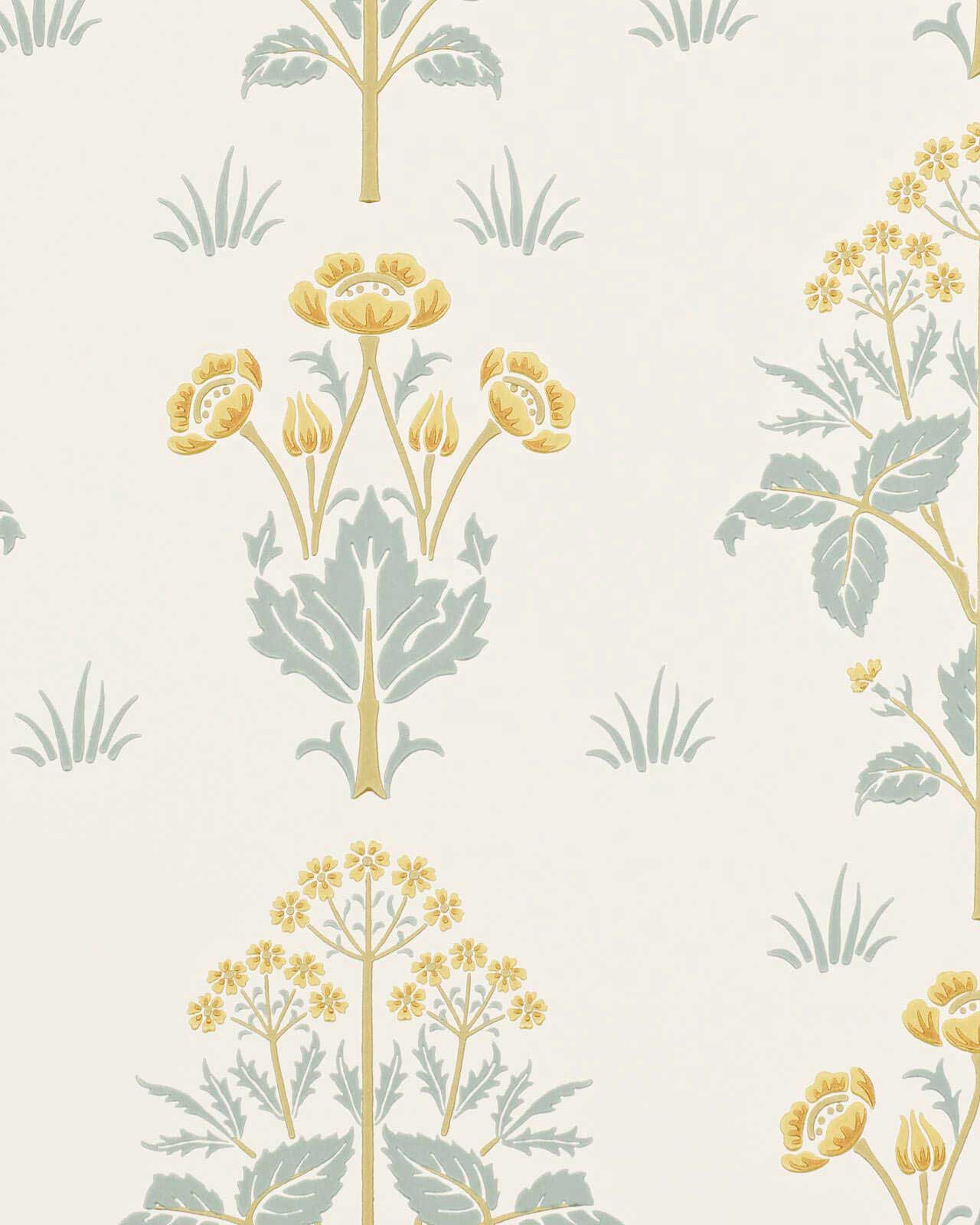 William Morris & Co. Wallpaper - Meadow Sweet Gold/Slate image