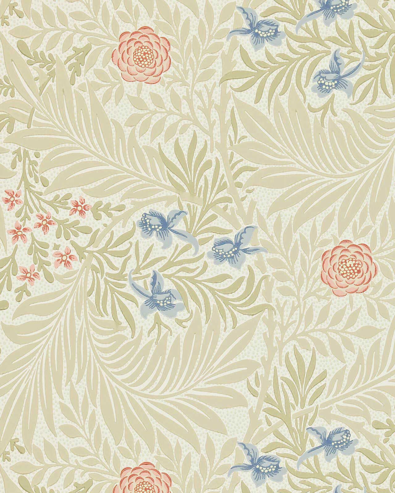 William Morris & Co. Tapet - Larkspur Manilla/Old Rose image
