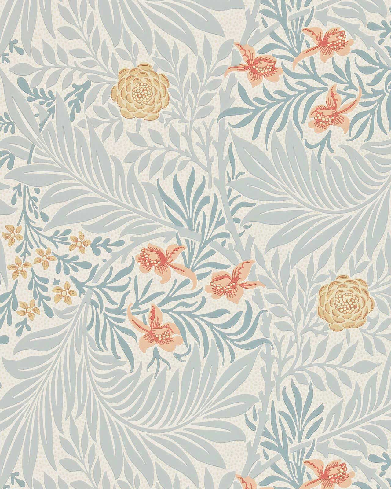 William Morris & Co. Tapet - Larkspur Slate/Russet image