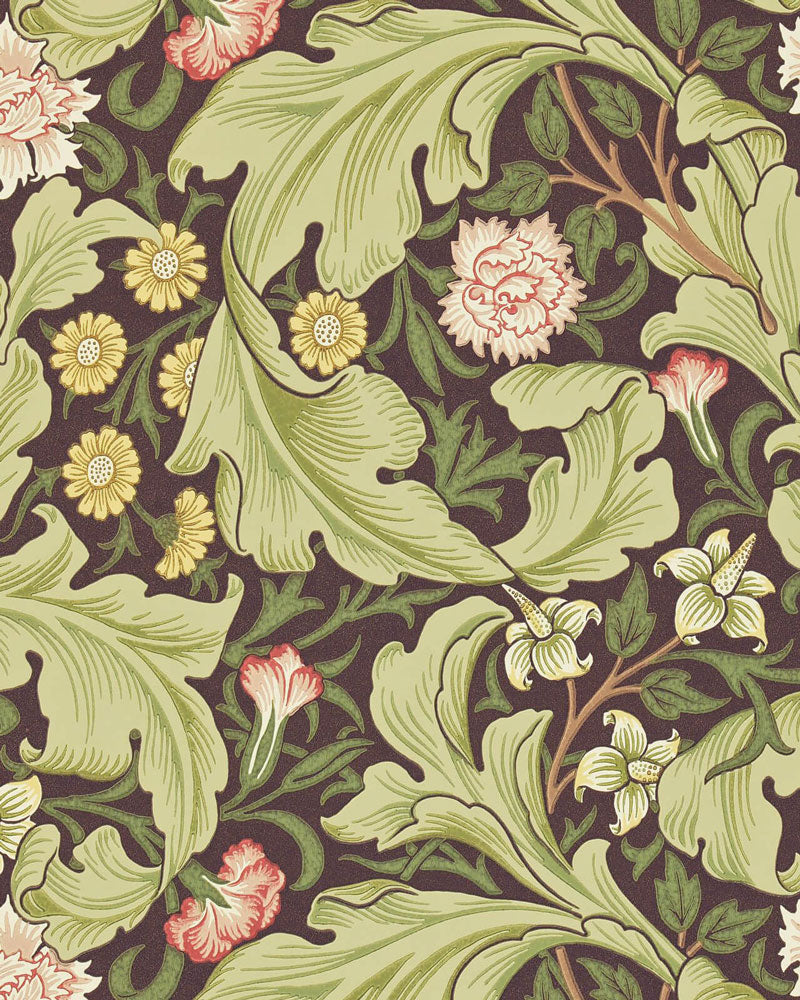 William Morris & Co. Wallpaper - Leicester Chocolate/Olive image