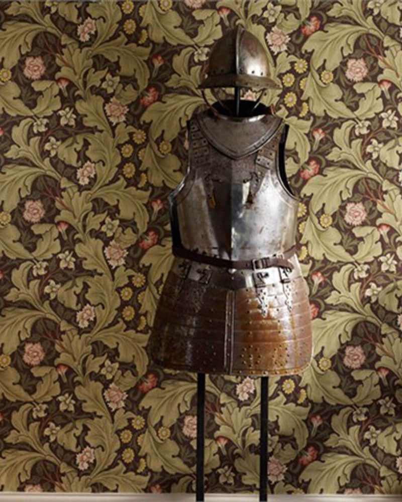 William Morris & Co. Wallpaper - Leicester Chocolate/Olive image