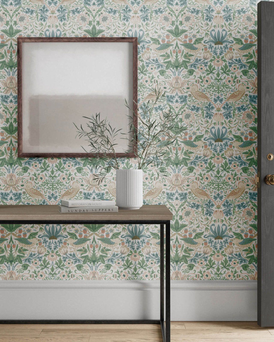 William Morris & Co. Wallpaper - Simple Strawberry Thief cochineal pink image