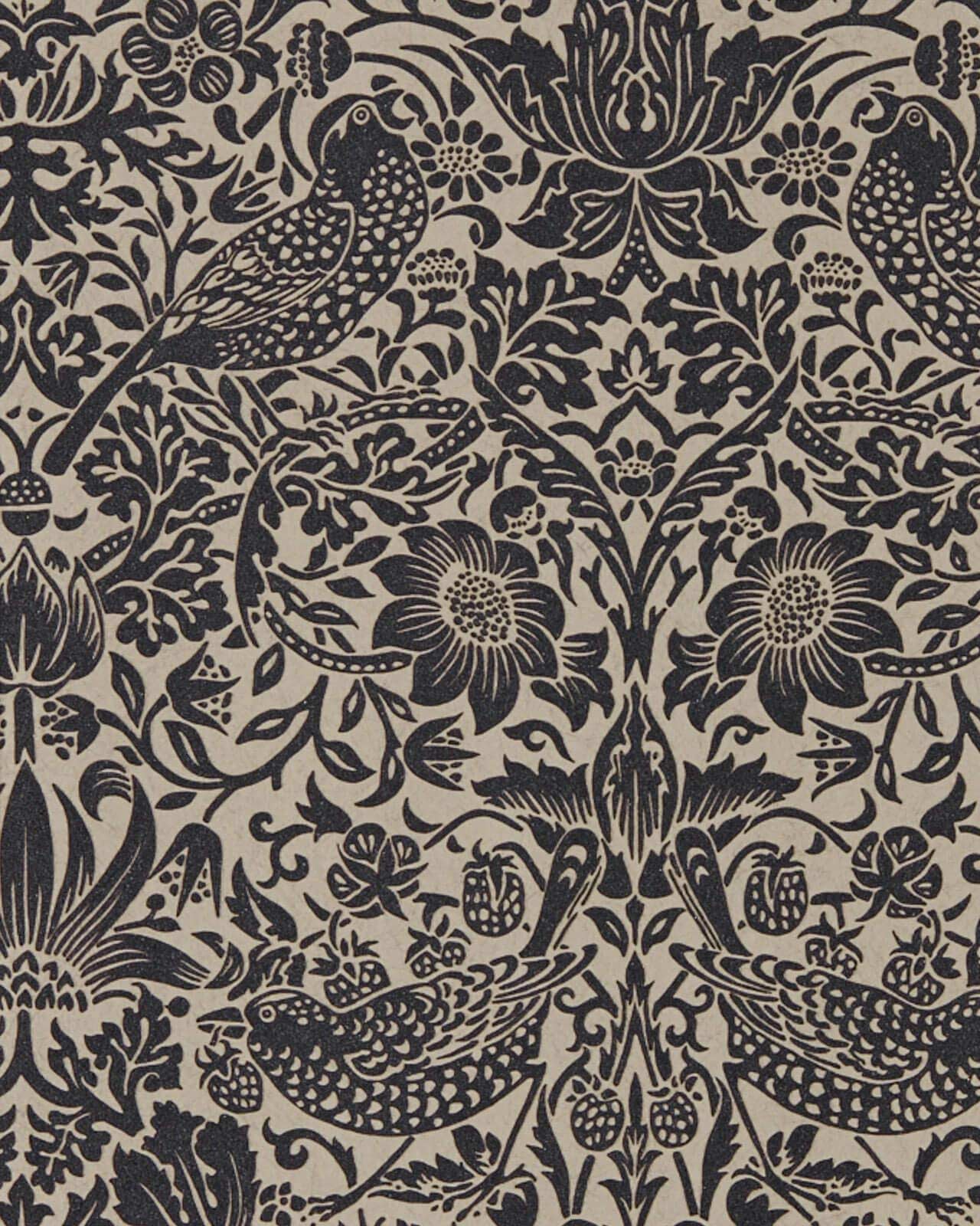 William Morris & Co. Wallpaper - Pure Strawberry Thief Gilver/Graphite image