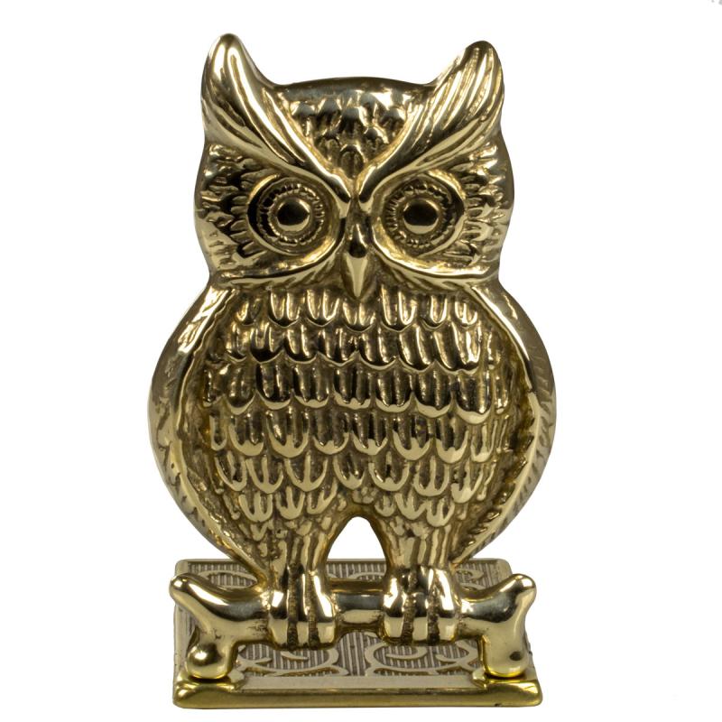 Bogstøtte i messing - Ugle image