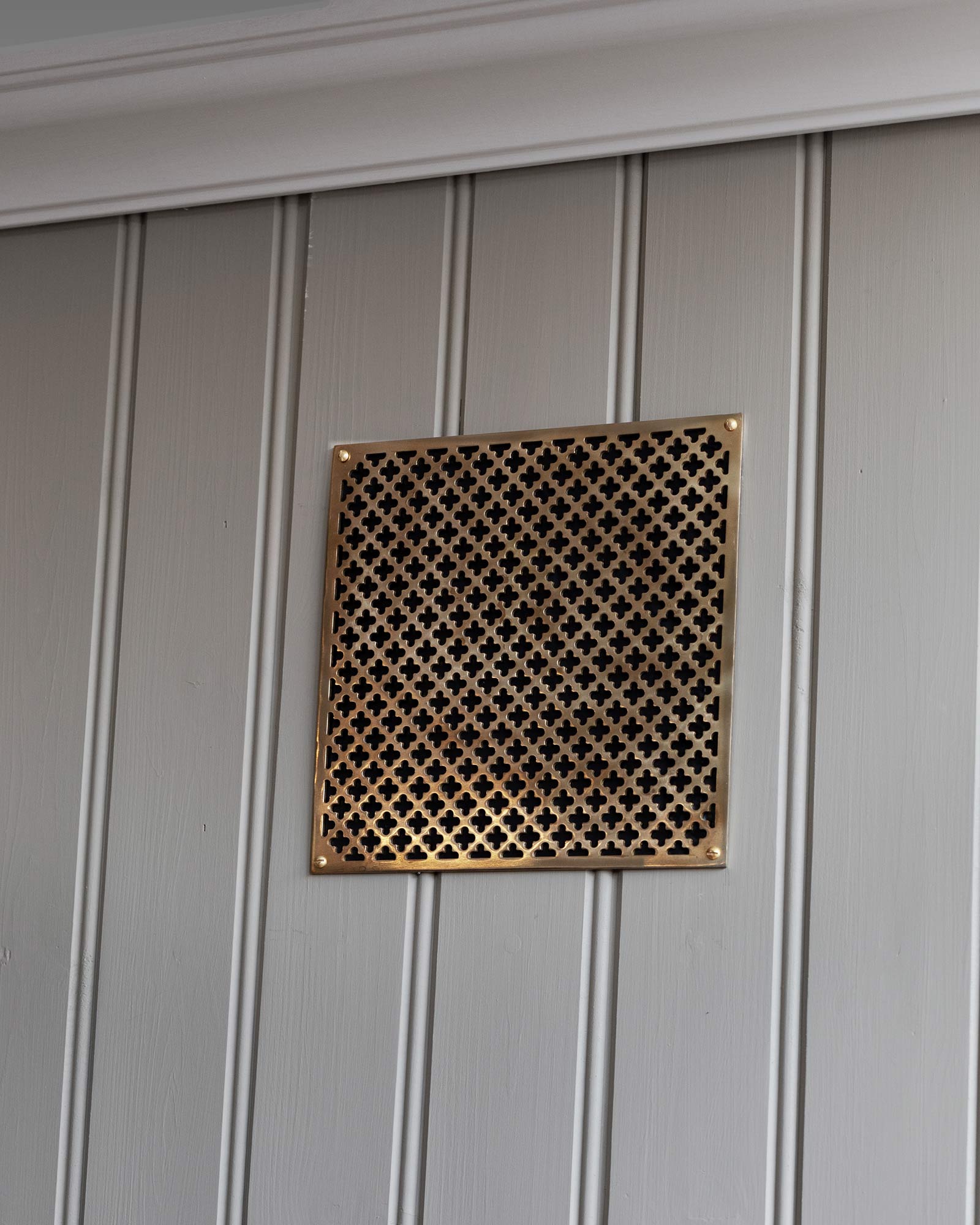 Kleeblatt Lüftungsgitter - Messing 200 x 200 image