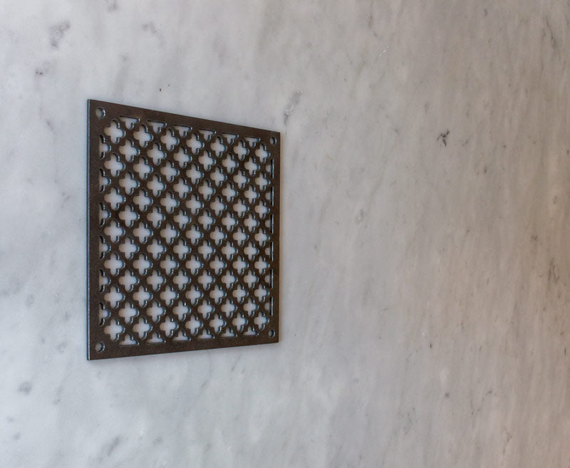 Lüftungsgitter Kleeblatt – Behandeltes Eisen 120 x 120 image