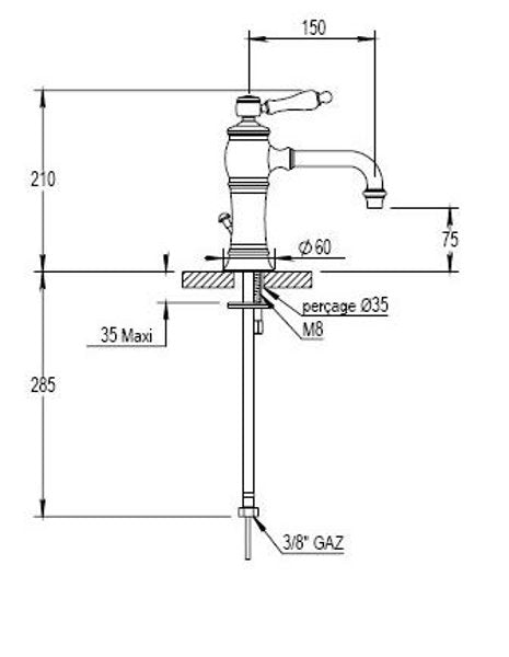 Bathroom Faucet - Horus Eloise single lever untreated brass image
