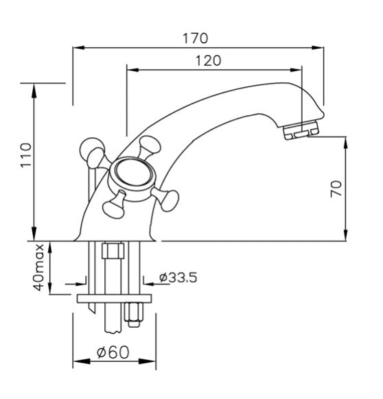 Washbasin Faucet – Kensington Lacquered brass image