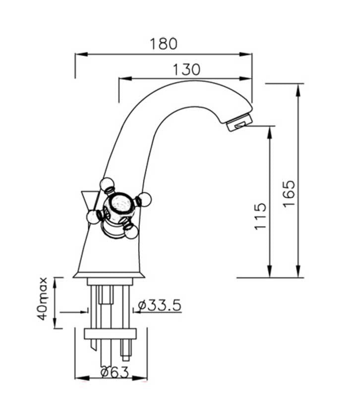 Washbasin Faucet – Islington Lacquered brass image