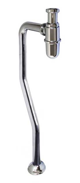 Complete water trap floor connection - S-shape chrome image