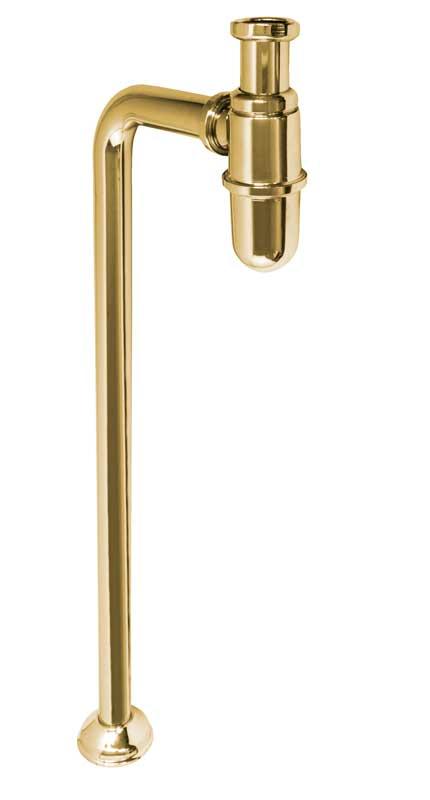 Water trap for floor connection - L-shape brass image