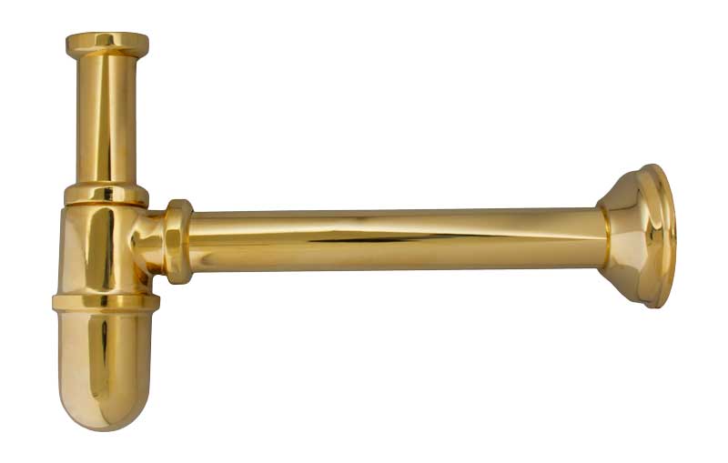 Cup-shaped trap for wall - Lacquered brass image