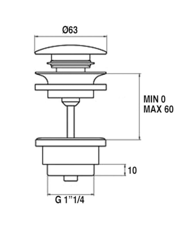 Bundventil – Popup-funktion guld image