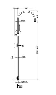 Brusesæt - Kensington retro med termostatarmatur, bronze thumbnail image