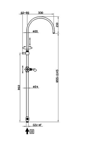 Brusesæt - Kensington retro med termostatarmatur, bronze image