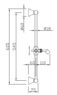 Brusestang - Classic 60 cm uden håndbruser og slange image