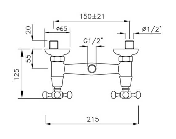 Duschblandare - Kensington gammaldags, mässing image