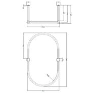 Oval bruseforhængsstang 109 x 64 cm - Krom thumbnail image