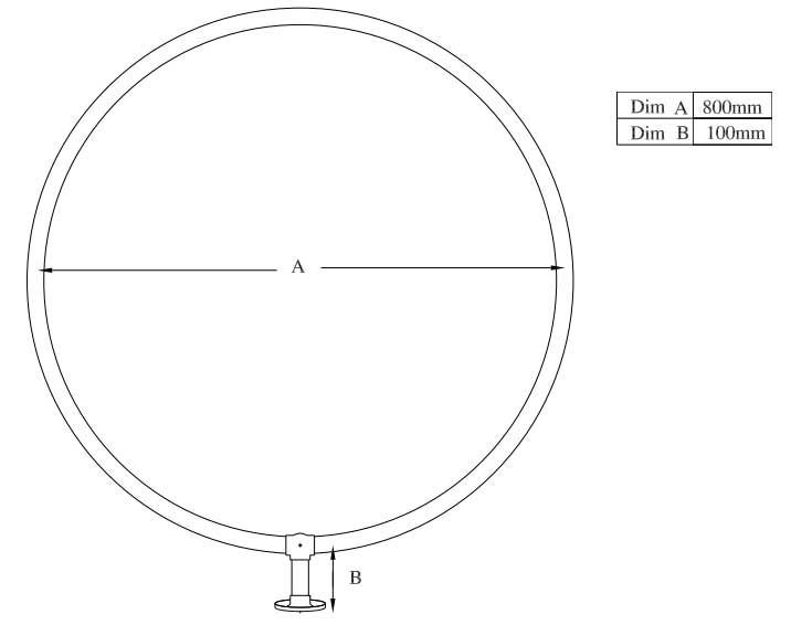 Bruseforhængsholder - Rund 80 cm krom image