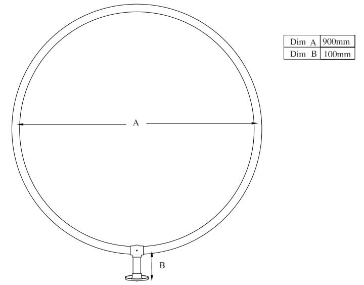 Bruseforhængsholder - Rund, 90 cm, messing image