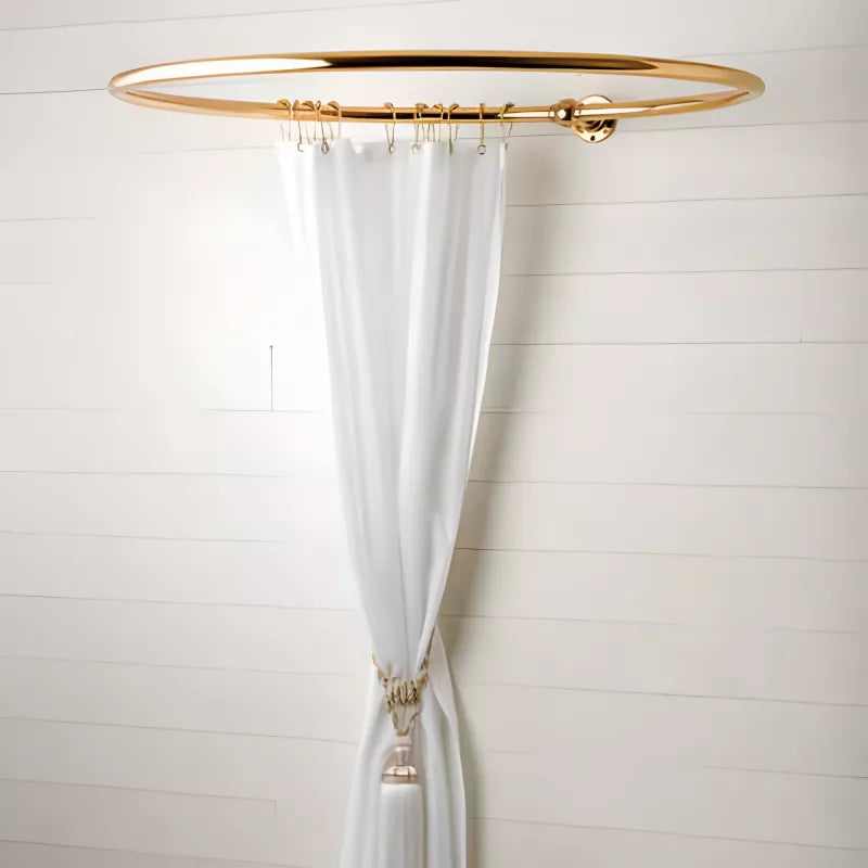 Badeforhængsholder - Rund, 70 cm, messing image