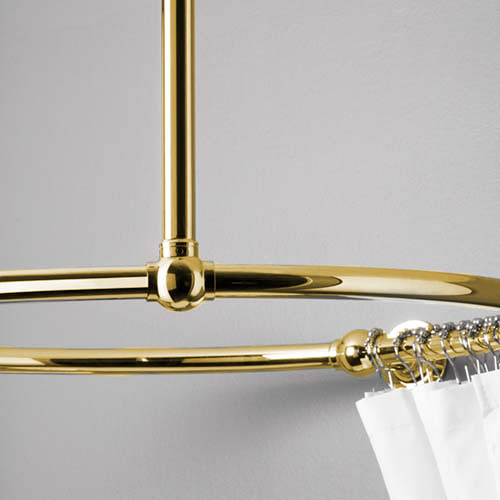 Loftsbeslag til bruseforhængsstang - messing image