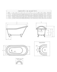 Badekar – Versailles hvidt støbejern med fødder, 170 cm thumbnail image